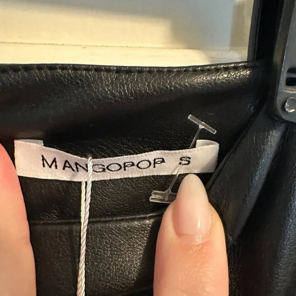 NWT Mangopop Faux Leather Skirt - Picture 2 of 5